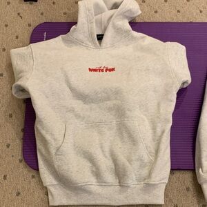 White Fox Boutique Gray Hoodie with Red Logo